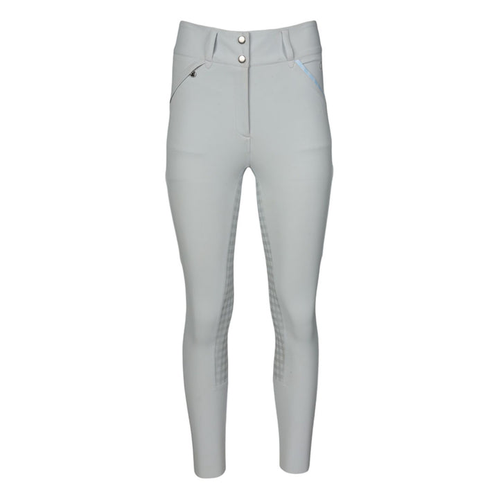 Dapplebay Gingham Compression Full Seat Breeches-Light Grey