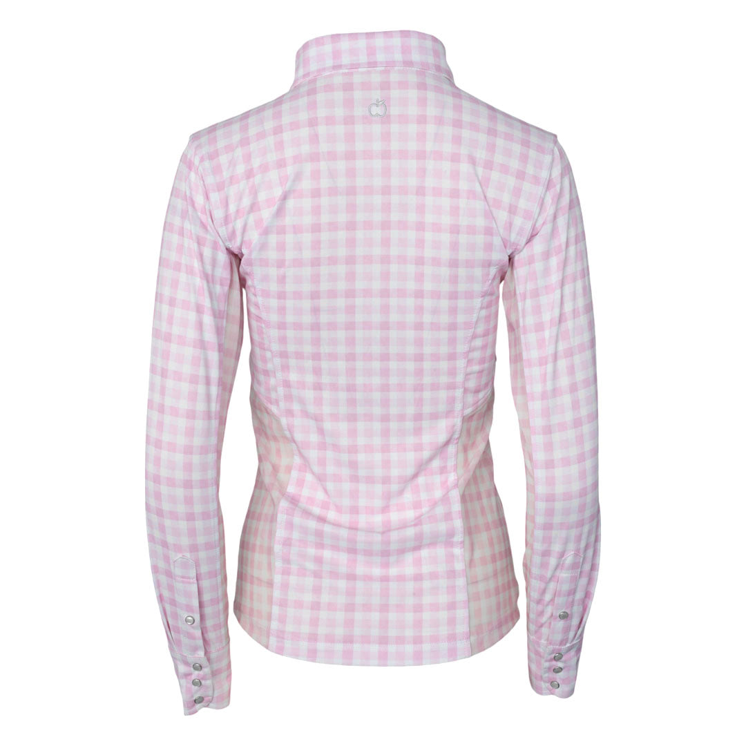 Dapplebay Gingham Button Down Western Shirt-Pink/White
