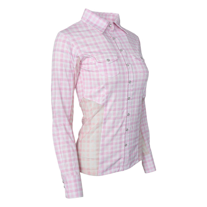 Dapplebay Gingham Button Down Western Shirt-Pink/White