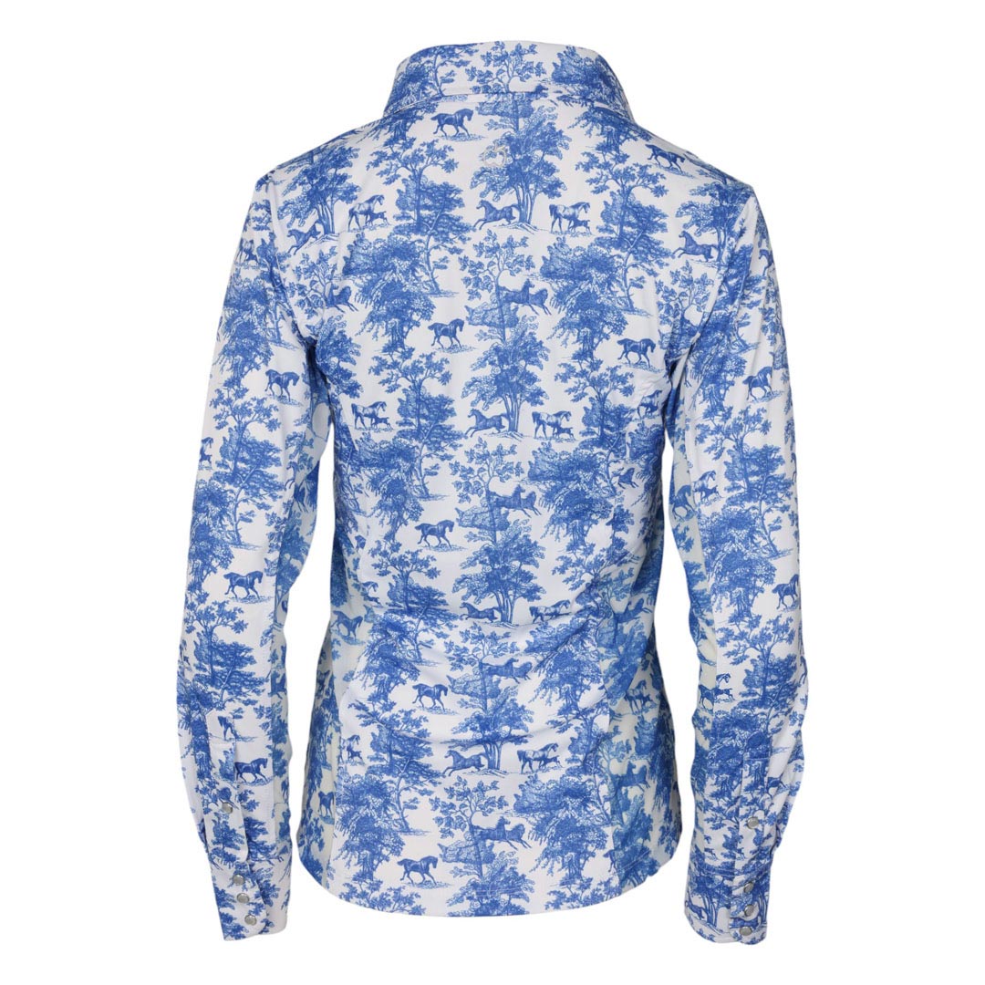 Dapplebay Equestrian Toile Button Down Western Shirt-Dapplebay.com