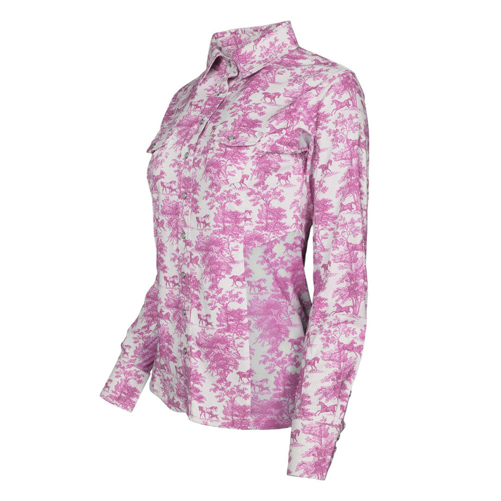 Dapplebay Equestrian Toile Button Down Western Shirt-Dapplebay.com