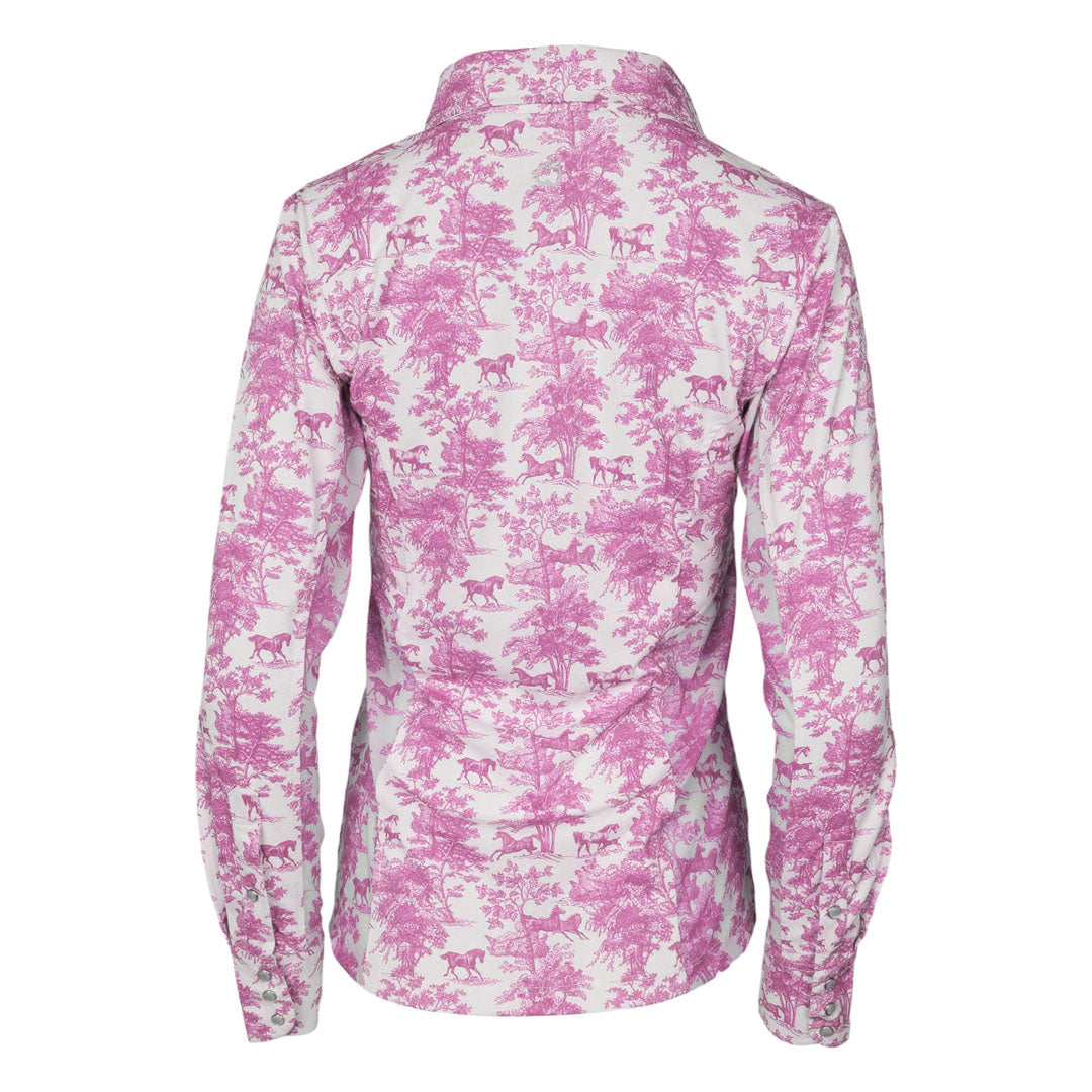 Dapplebay Equestrian Toile Button Down Western Shirt-Dapplebay.com