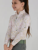 Dapplebay Kids Dragonfly Meadow 1/4 Zip LS Riding Top-Light Pink