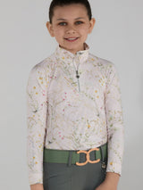 Dapplebay Kids Dragonfly Meadow 1/4 Zip LS Riding Top-Light Pink