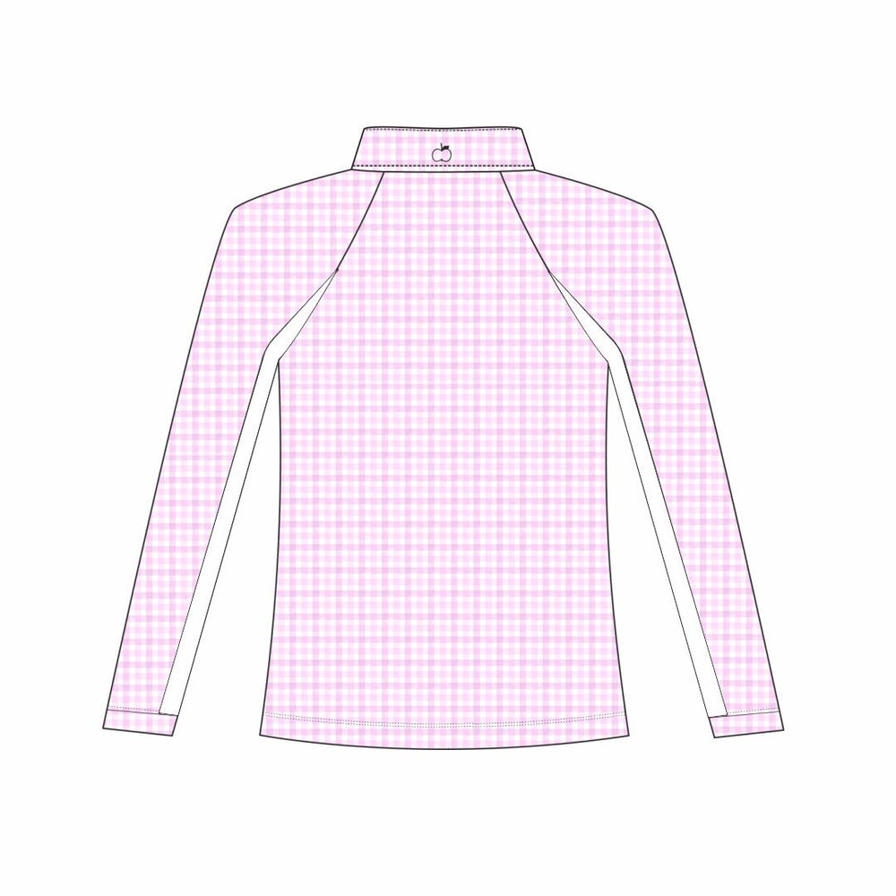 Dapplebay Kids Pink Gingham 1/4 Zip - Long Sleeve - Dapplebay.com