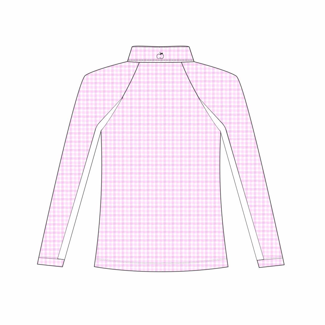 Dapplebay Kids Pink Gingham 1/4 Zip - Long Sleeve - Dapplebay.com