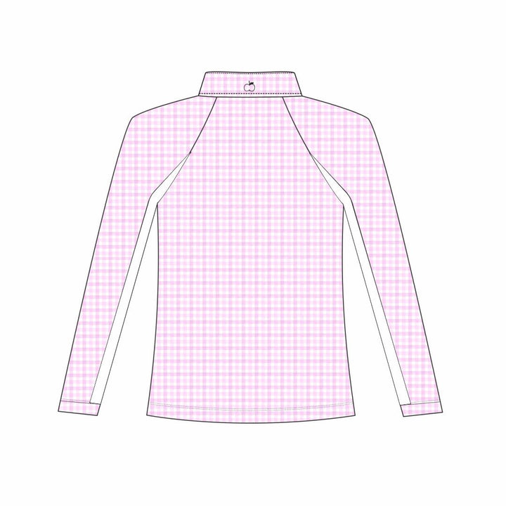 Dapplebay Kids Pink Gingham 1/4 Zip - Long Sleeve - Dapplebay.com
