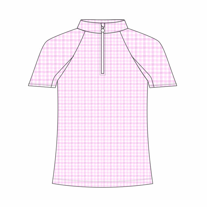 Dapplebay Kids Pink Gingham 1/4 Zip - Short Sleeve - Dapplebay.com