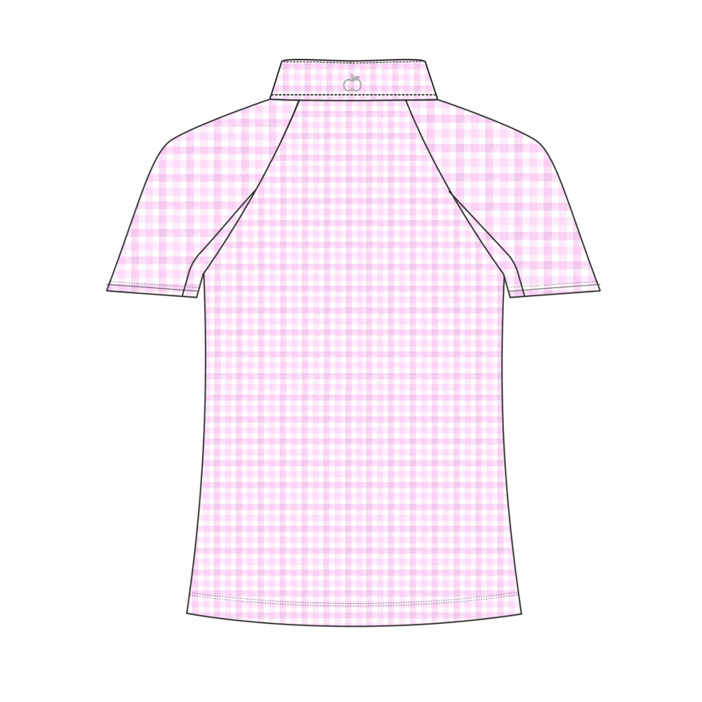 Dapplebay Kids Pink Gingham 1/4 Zip - Short Sleeve - Dapplebay.com