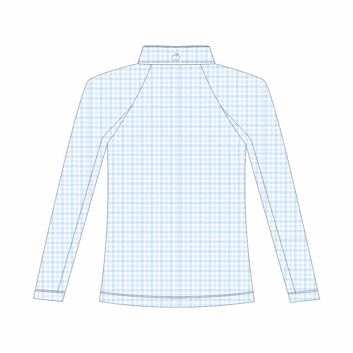 Dapplebay Kids Blue Gingham 1/4 Zip - Long Sleeve-Dapplebay.com