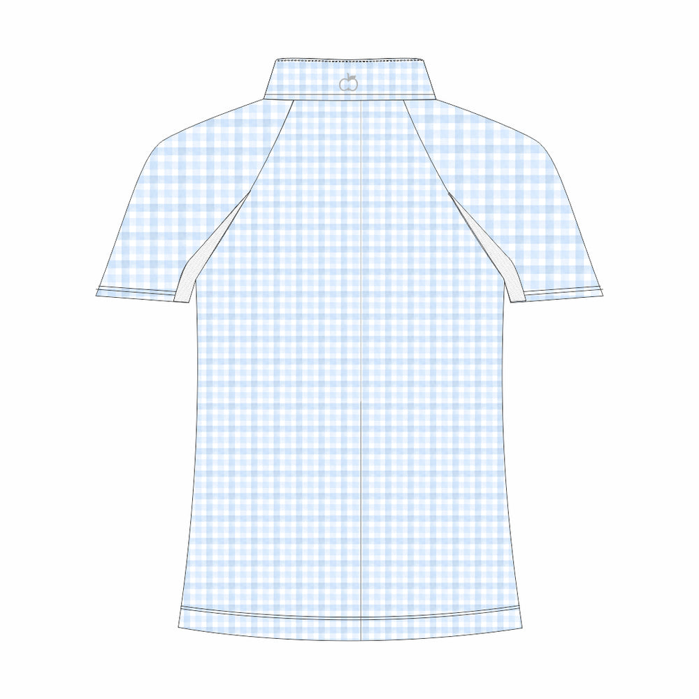 Dapplebay Kids Blue Gingham 1/4 Zip - Short Sleeve-Dapplebay.com