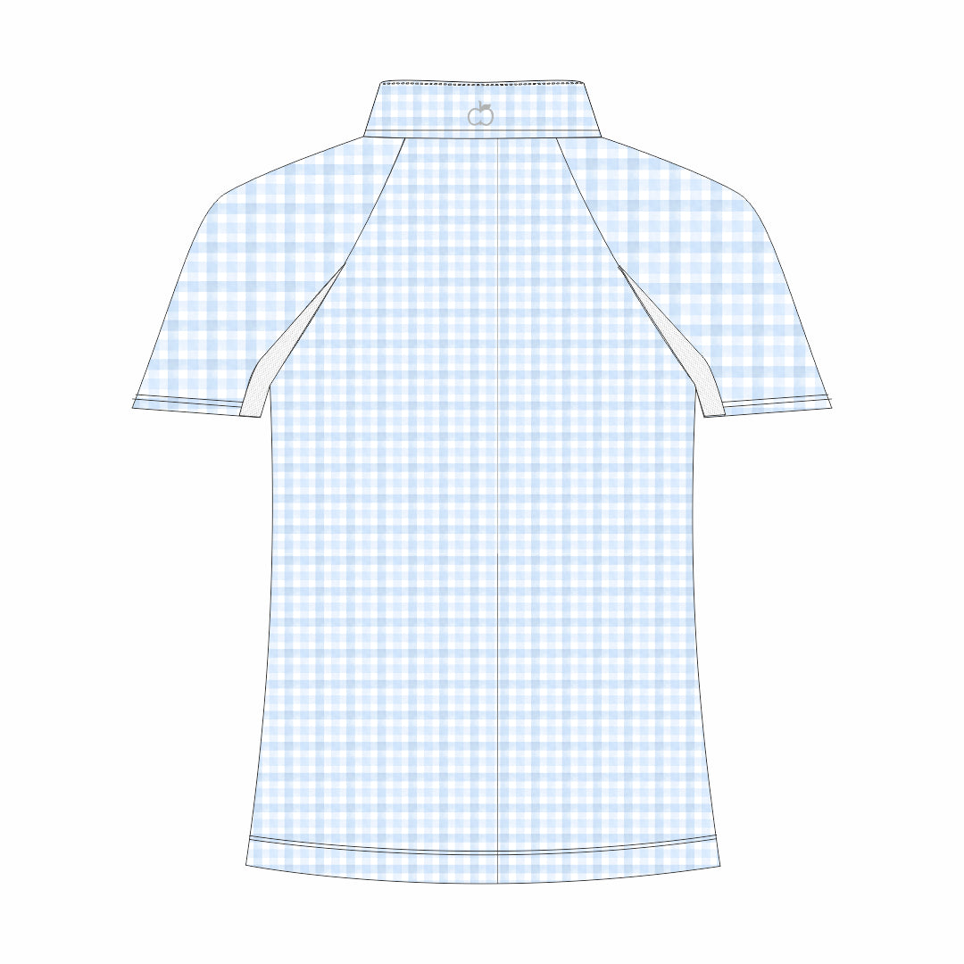 Dapplebay Kids Blue Gingham 1/4 Zip - Short Sleeve-Dapplebay.com