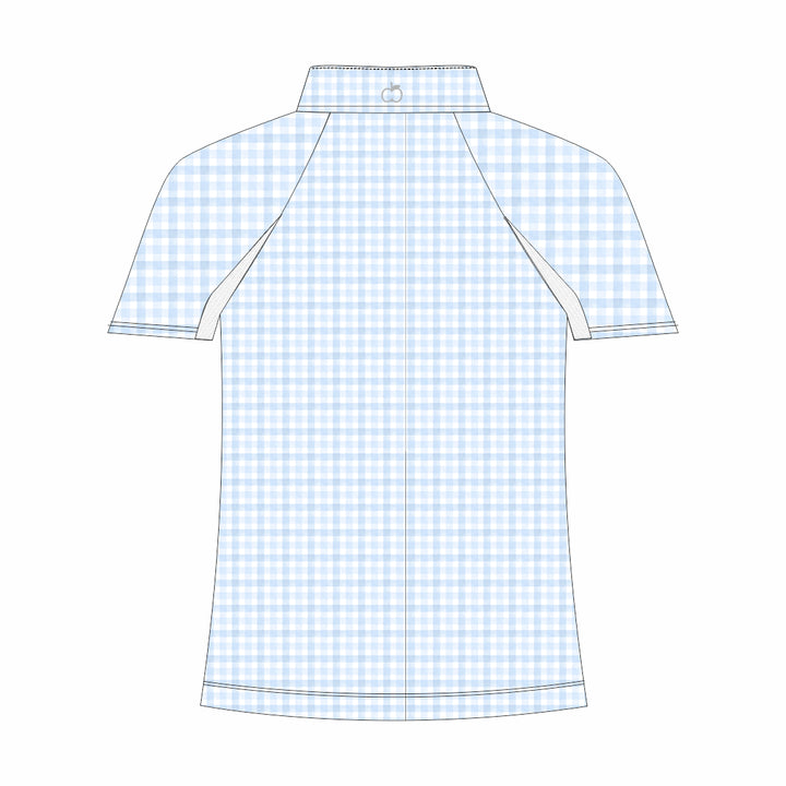 Dapplebay Kids Blue Gingham 1/4 Zip - Short Sleeve-Dapplebay.com