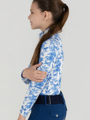 Dapplebay Kids Blue Equestrian Toile 1/4 Zip - Long Sleeve