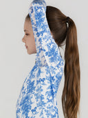 Dapplebay Kids Blue Equestrian Toile 1/4 Zip - Long Sleeve
