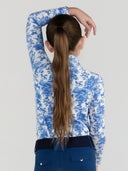 Dapplebay Kids Blue Equestrian Toile 1/4 Zip - Long Sleeve