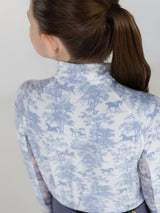 Dapplebay Kids Equestrian Toile 1/4 Zip LS Riding Top-Moonrise