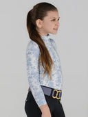 Dapplebay Kids Equestrian Toile 1/4 Zip LS Riding Top-Moonrise