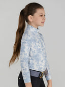Dapplebay Kids Equestrian Toile 1/4 Zip LS Riding Top-Moonrise