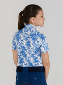 Dapplebay Kids Blue Equestrian Toile 1/4 Zip - Short Sleeve