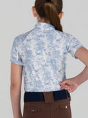 Dapplebay Kids Equestrian Toile 1/4 Zip SS Riding Top-Moonrise
