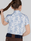 Dapplebay Kids Equestrian Toile 1/4 Zip SS Riding Top-Moonrise