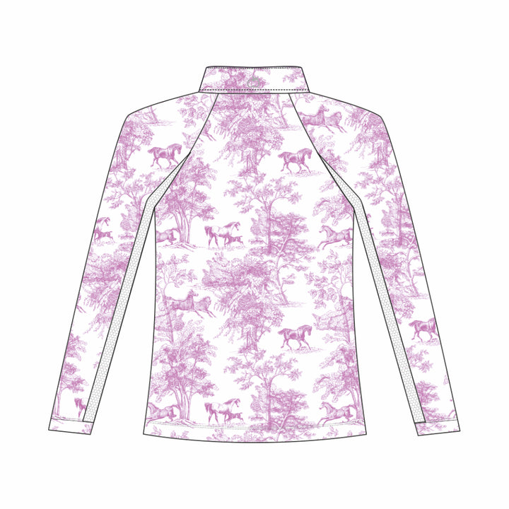 Dapplebay Kids Rose Equestrian Toile 1/4 Zip - Long Sleeve - Dapplebay.com