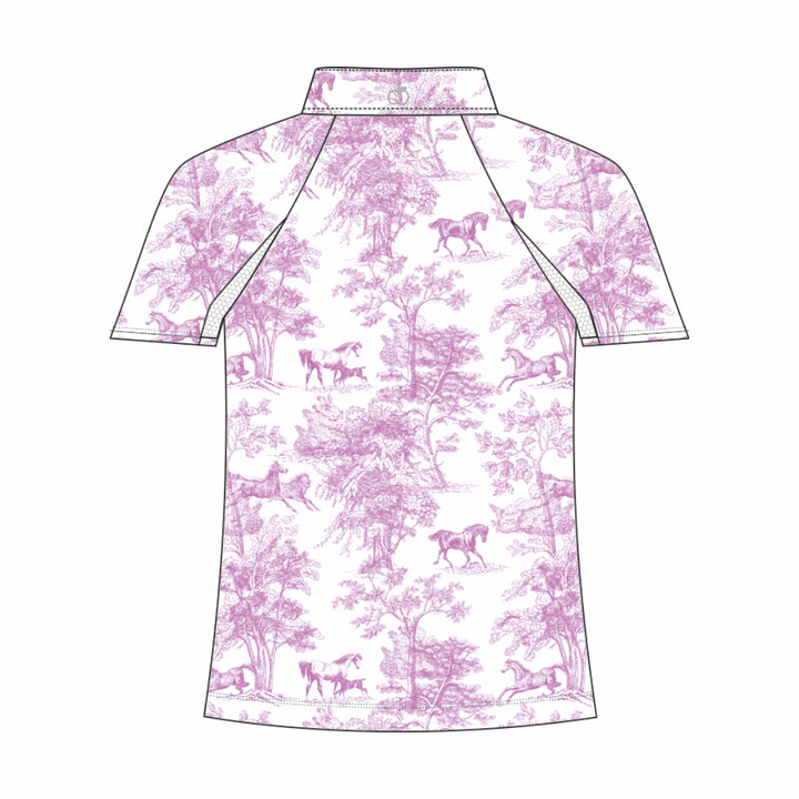Dapplebay Kids Rose Equestrian Toile 1/4 Zip - Short Sleeve - Dapplebay.com