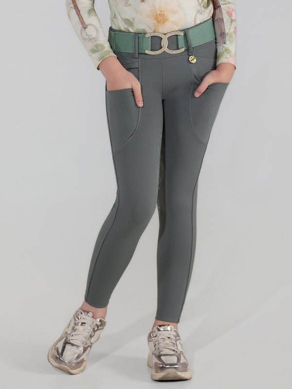 Dapplebay Kids Dragonfly Meadow Silicone Full Seat Tights-Graphite