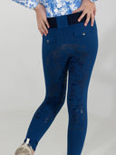 Dapplebay Kids Equestrian Toile Essential Tights-Bright Navy