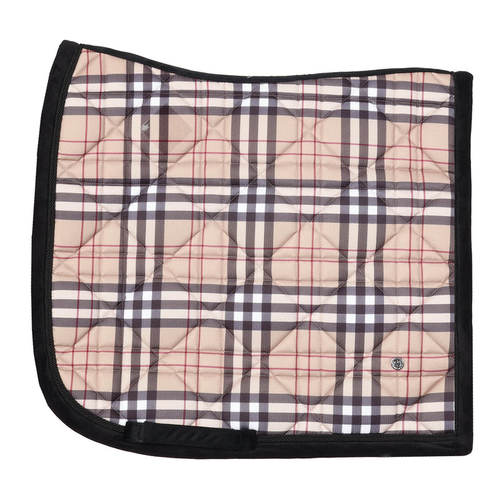 Dapplebay Holiday Plaid Dressage Saddle Pad-Tan