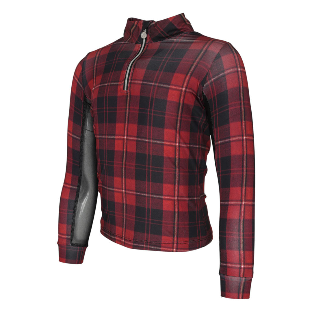 Dapplebay Holiday Plaid Kid's 1/4 Zip Riding Top - Breeches.com