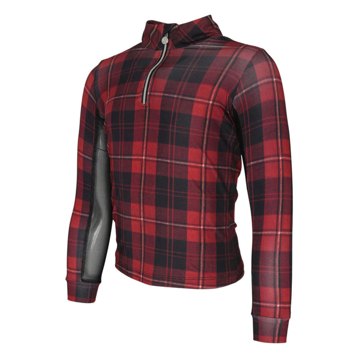 Dapplebay Holiday Plaid Kid's 1/4 Zip Riding Top - Breeches.com