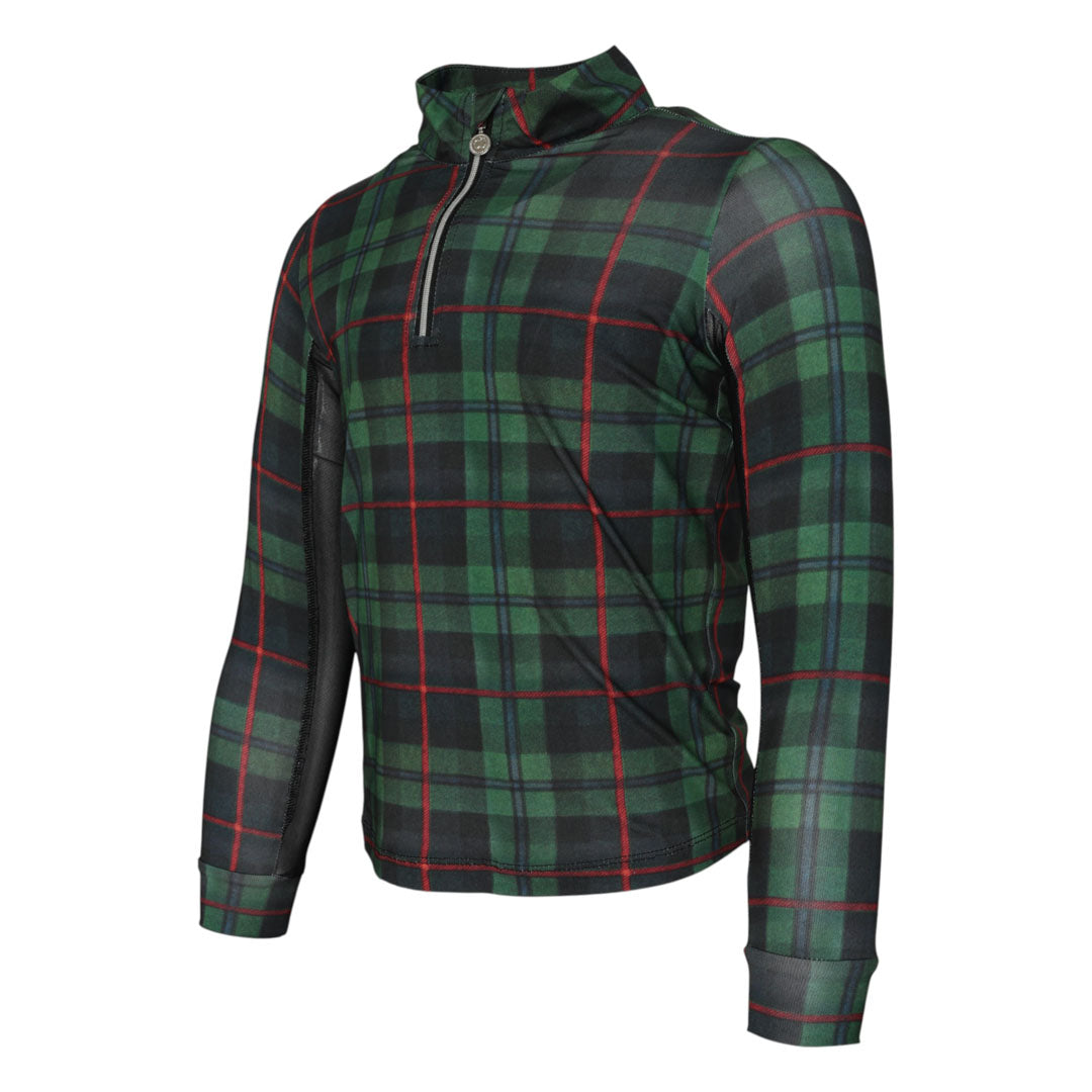 Dapplebay Holiday Plaid Kid's 1/4 Zip Riding Top - Breeches.com