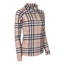 Dapplebay Holiday Plaid  Ladies 1/4 Zip Riding Top- Tan