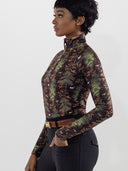 Dapplebay Autumn Toile 1/4 Zip LS Riding Top-Dark Bay