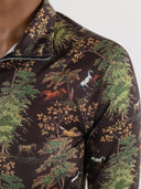 Dapplebay Autumn Toile 1/4 Zip LS Riding Top-Dark Bay