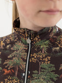 Dapplebay Autumn Toile Kid's 1/4 Zip LS Riding Top-Dark Bay