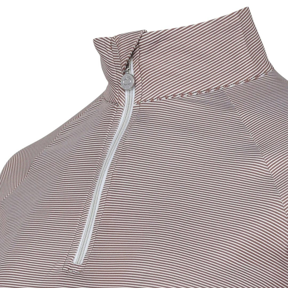 Dapplebay Chestnut Stripe 1/4 Zip Riding Top -Dapplebay.com