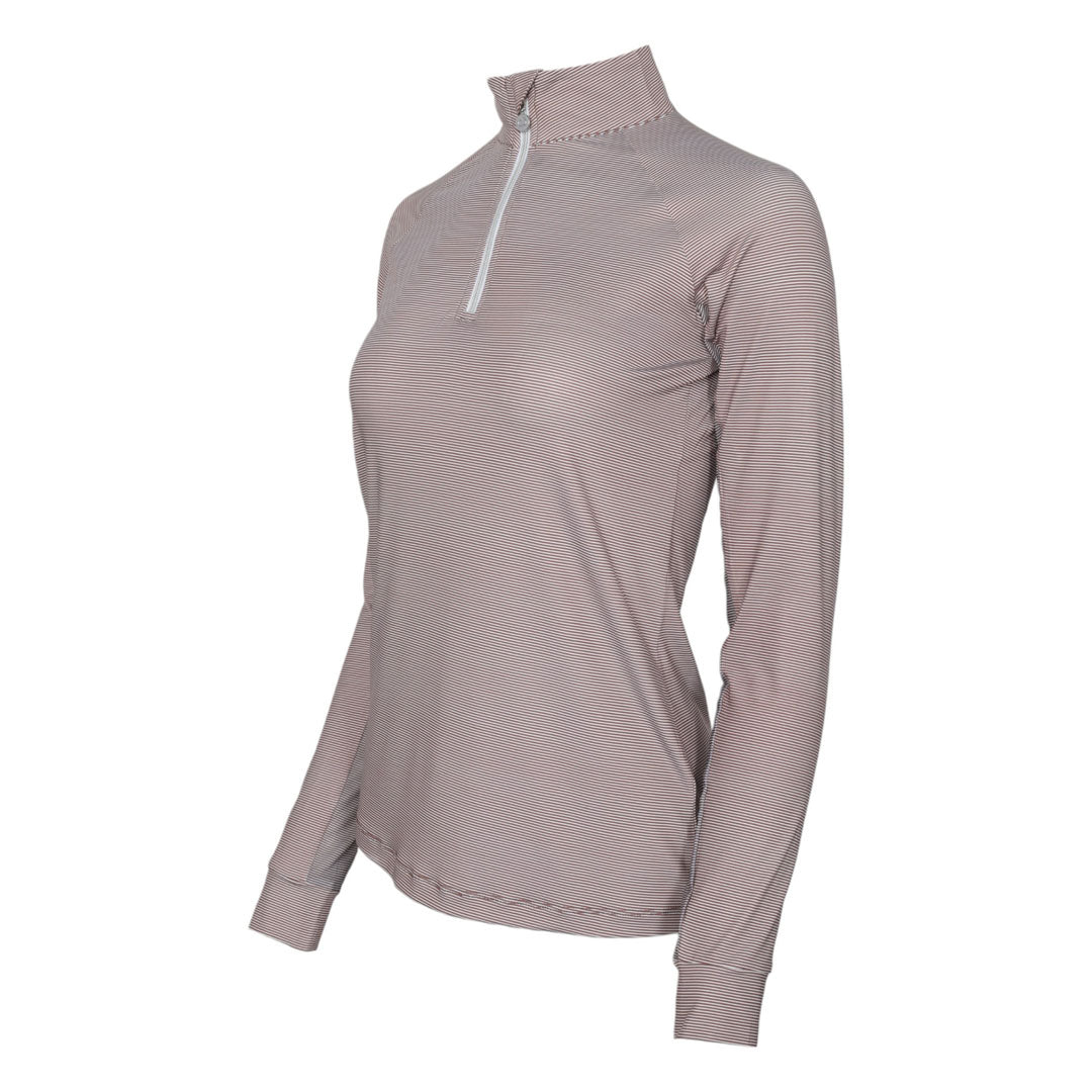 Dapplebay Chestnut Stripe 1/4 Zip Riding Top -Dapplebay.com