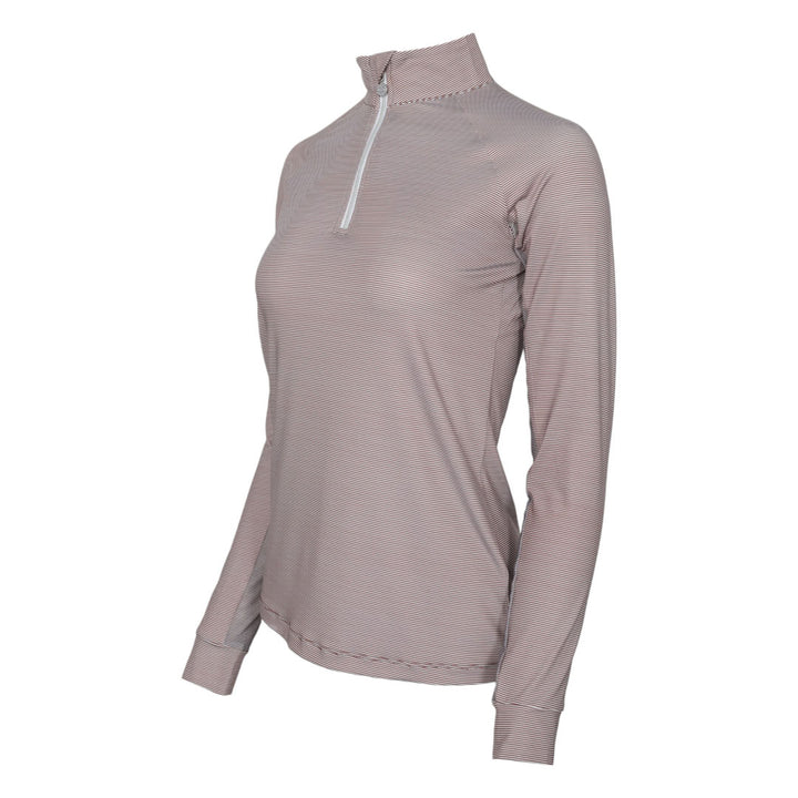 Dapplebay Chestnut Stripe 1/4 Zip Riding Top -Dapplebay.com