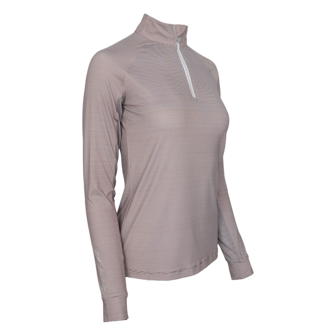 Dapplebay Chestnut Stripe 1/4 Zip Riding Top -Dapplebay.com