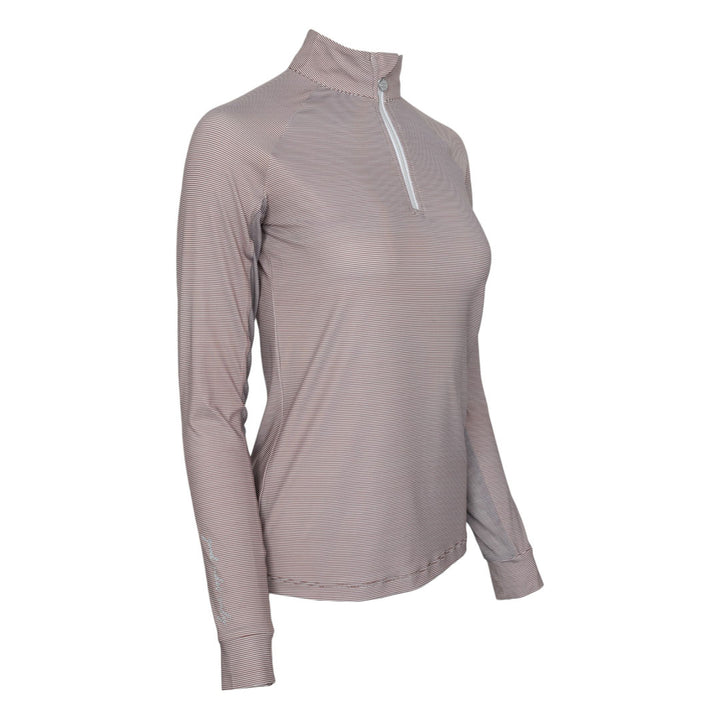 Dapplebay Chestnut Stripe 1/4 Zip Riding Top -Dapplebay.com