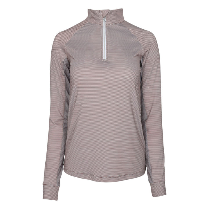 Dapplebay Chestnut Stripe 1/4 Zip Riding Top -Dapplebay.com