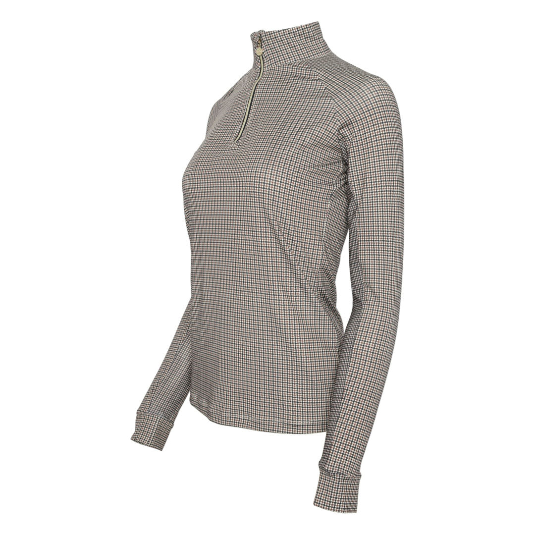 Dapplebay Bay Houndstooth 1/4 Zip Riding Top - Dapplebay.com