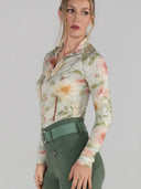 Dapplebay Vintage Floral 1/4 Zip LS Riding Top