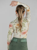 Dapplebay Vintage Floral 1/4 Zip LS Riding Top