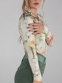 Dapplebay Vintage Floral 1/4 Zip LS Riding Top