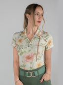 Dapplebay Vintage Floral 1/4 Zip SS Riding Top