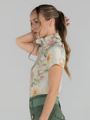 Dapplebay Vintage Floral 1/4 Zip SS Riding Top